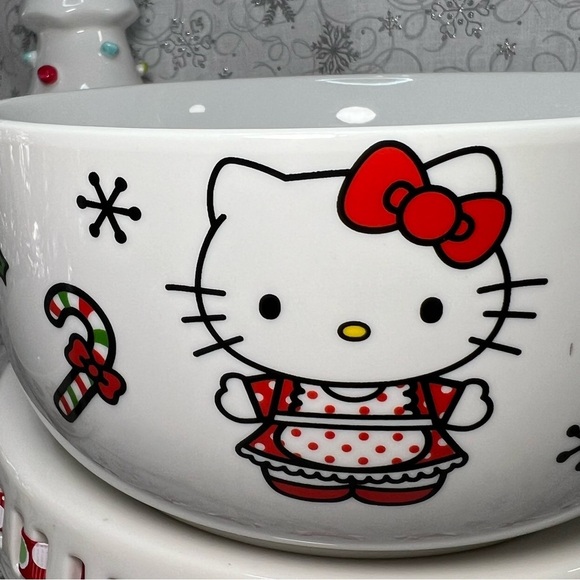 Christmas Sanrio Hello Kitty Gingerbread Candy Cane Ceramic Nesting Food Storage - Picture 13 of 14
